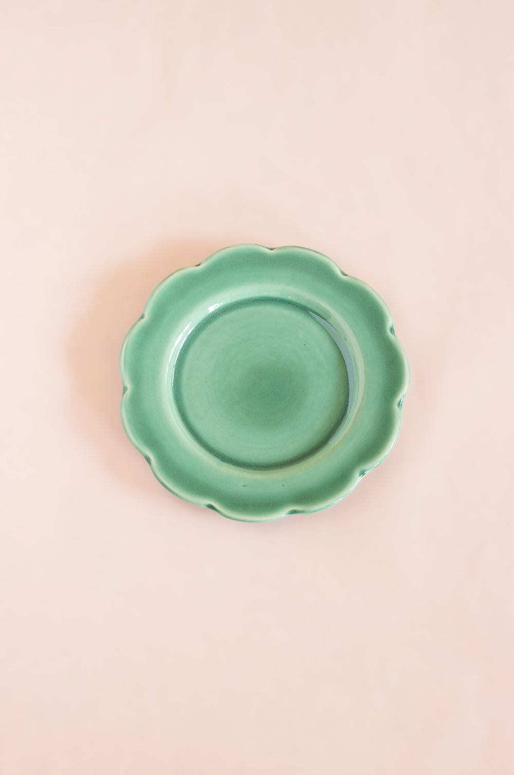 Bisque Ceramic Scalloped Tapas/Dessert Plate
