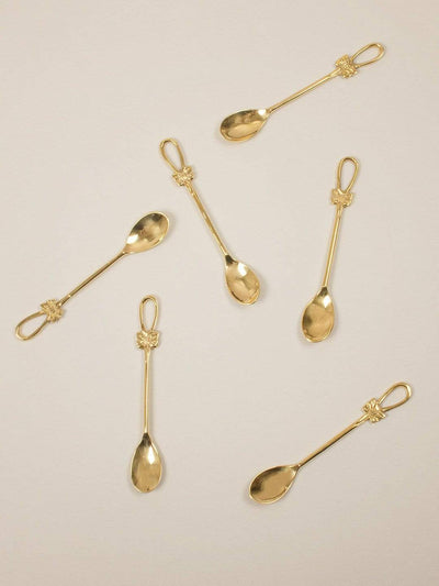 Bow Me Up Dessert Spoon Gold- Set Of 6