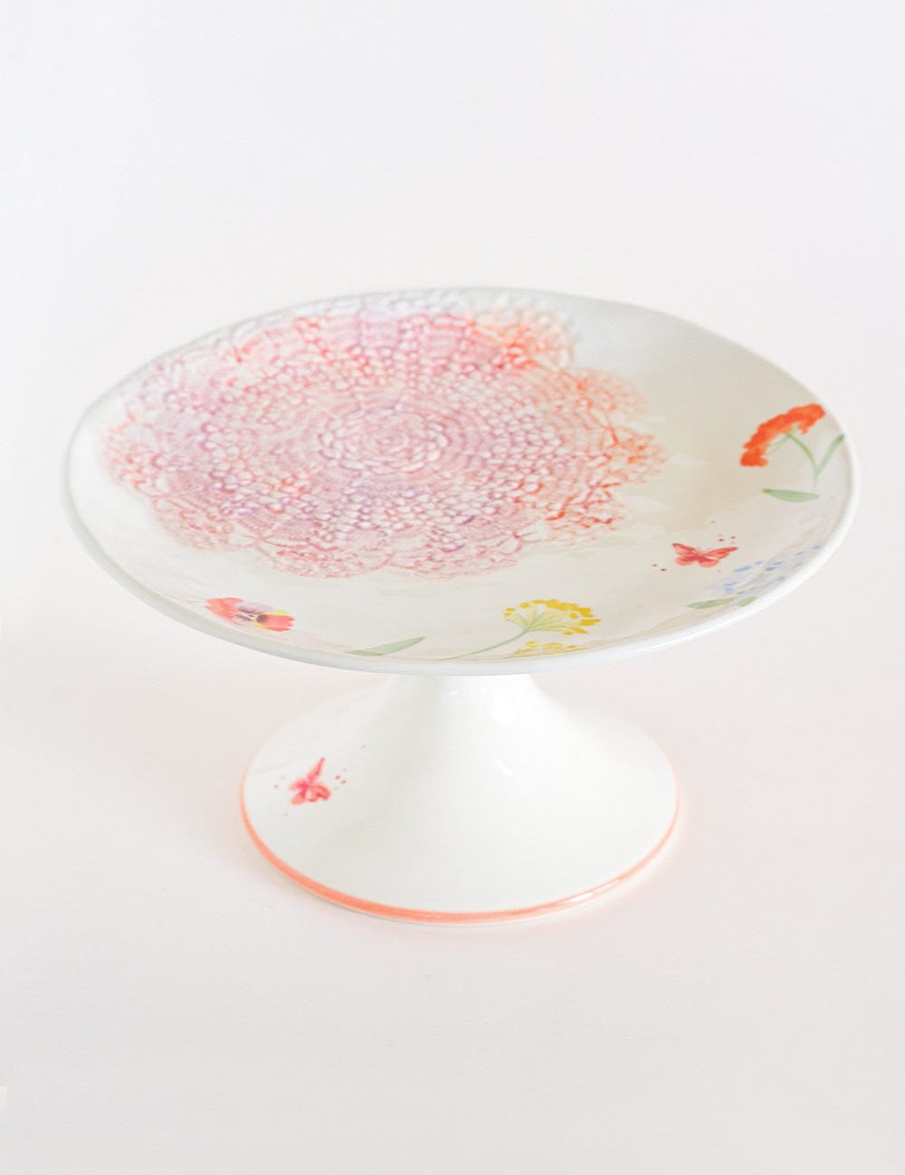  Cake stand Wildflower Meadow Handpainted Ceramic Cake Stand - Wildflower Meadow Handpainted Ceramic Cake Stand - The Wishing Chair 