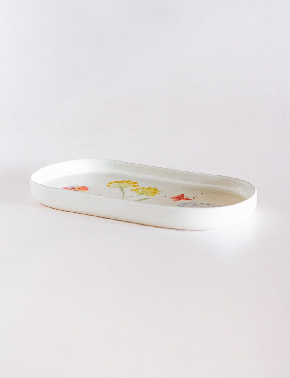  Cake stand Wildflower Meadow Handpainted Ceramic Rectangular Platter - Wildflower Meadow Handpainted Ceramic Rectangular Platter - The Wishing Chair 