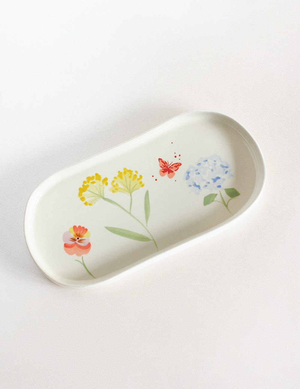   Cake stand Wildflower Meadow Handpainted Ceramic Rectangular Platter - Wildflower Meadow Handpainted Ceramic Rectangular Platter - The Wishing Chair  - Wildflower Meadow Handpainted Ceramic Rectangular Platter - The Wishing Chair 