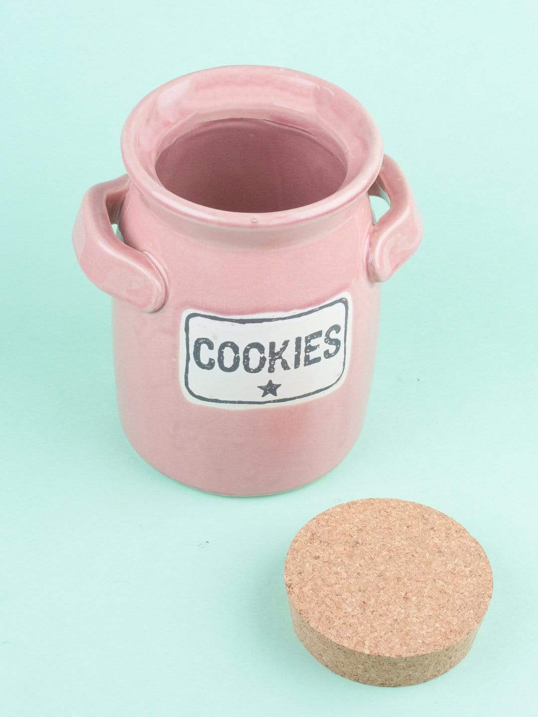 Cookies Tea Time Cork Lid Ceramic Jar