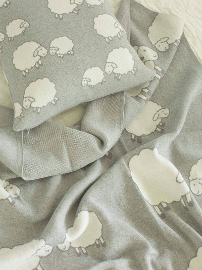 Counting Sheep Knitted Cotton Baby Blanket