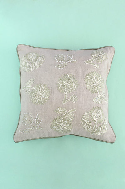 Dew Drops Embroidered Cushion Cover