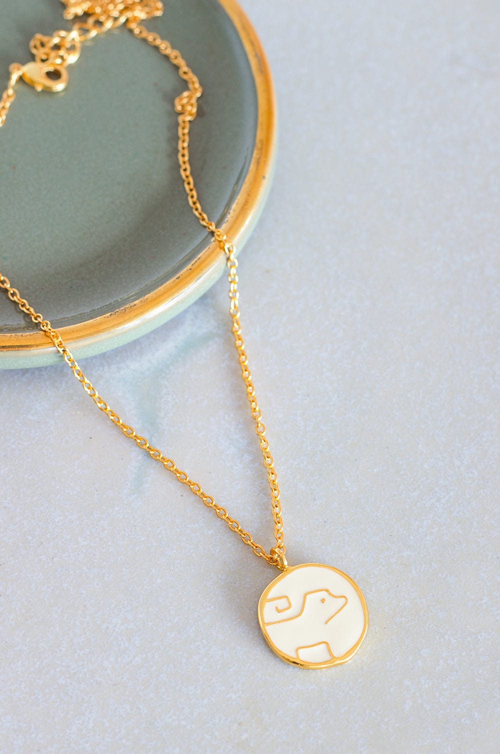 Dog Mama Pendant with Gold Plated Necklace