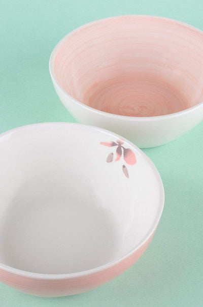 Floral Lace Handpainted Bowl - Set of 2