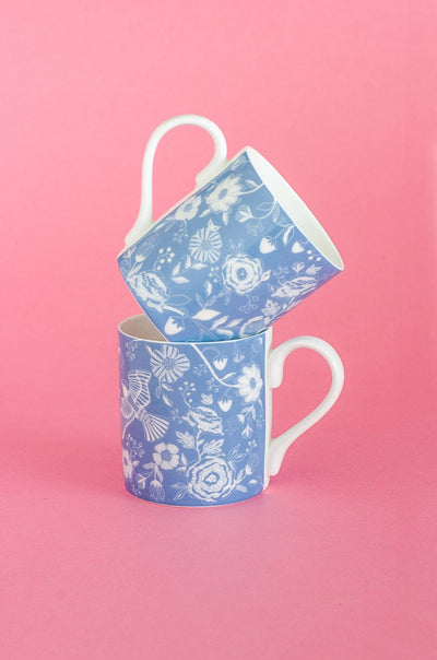 Florentina Fine China Tea Mugs- Set of 2