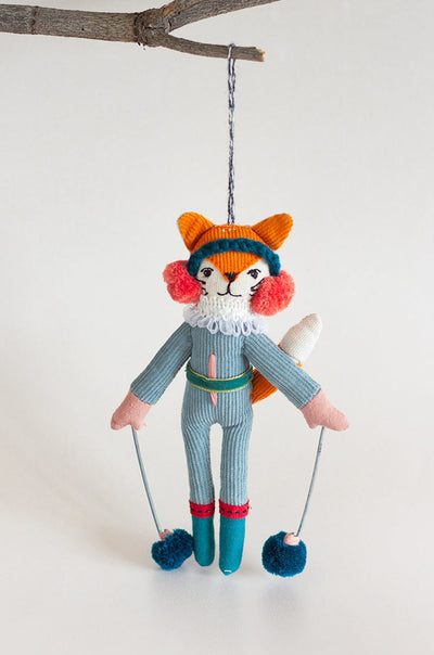 Fox Ski Queen Christmas Ornament