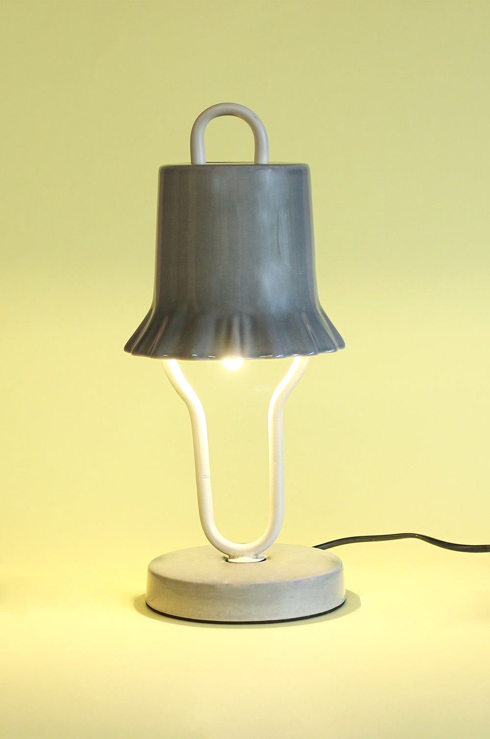 Grey Serenity Scalloped Ceramic Lamp