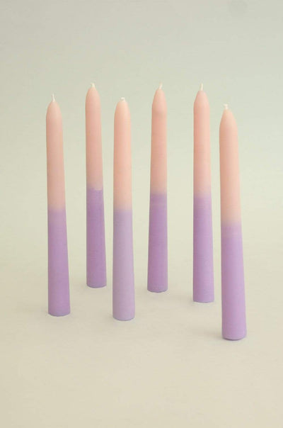 Half & Half Tapered Candles - Set of 6-Periwinkle