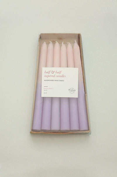 Half & Half Tapered Candles - Set of 6-Periwinkle