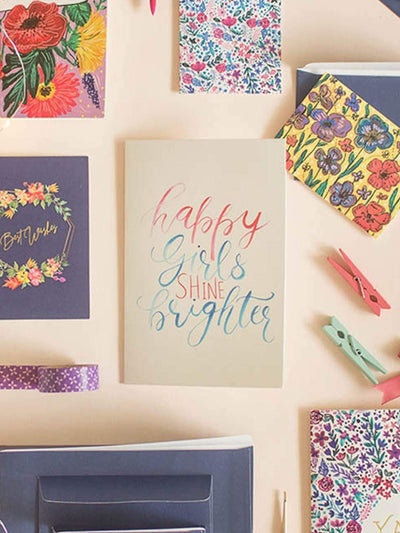 Happy Girls Shine Brighter Greeting Card