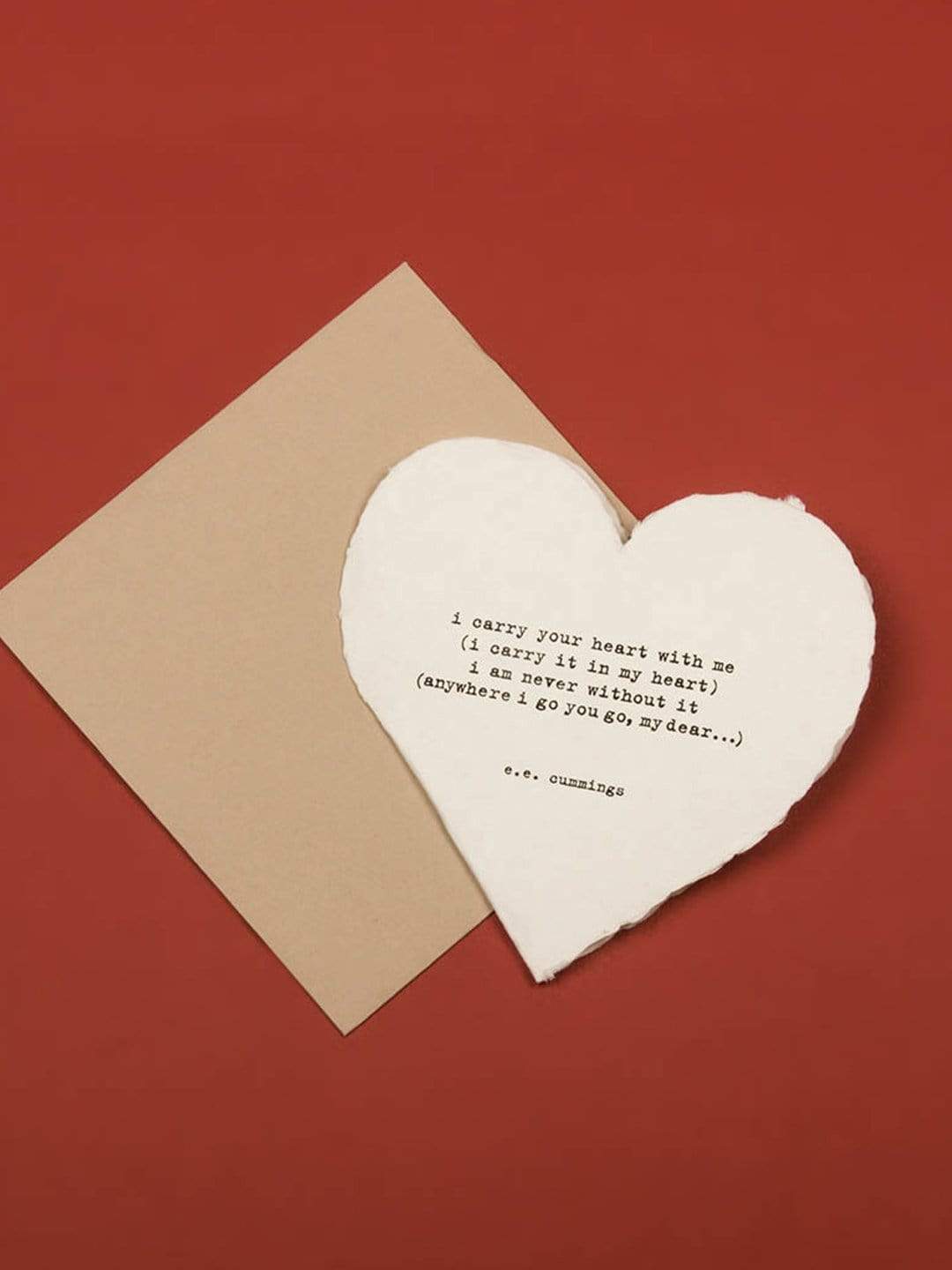 Heart Shaped Card - Ee Cummings