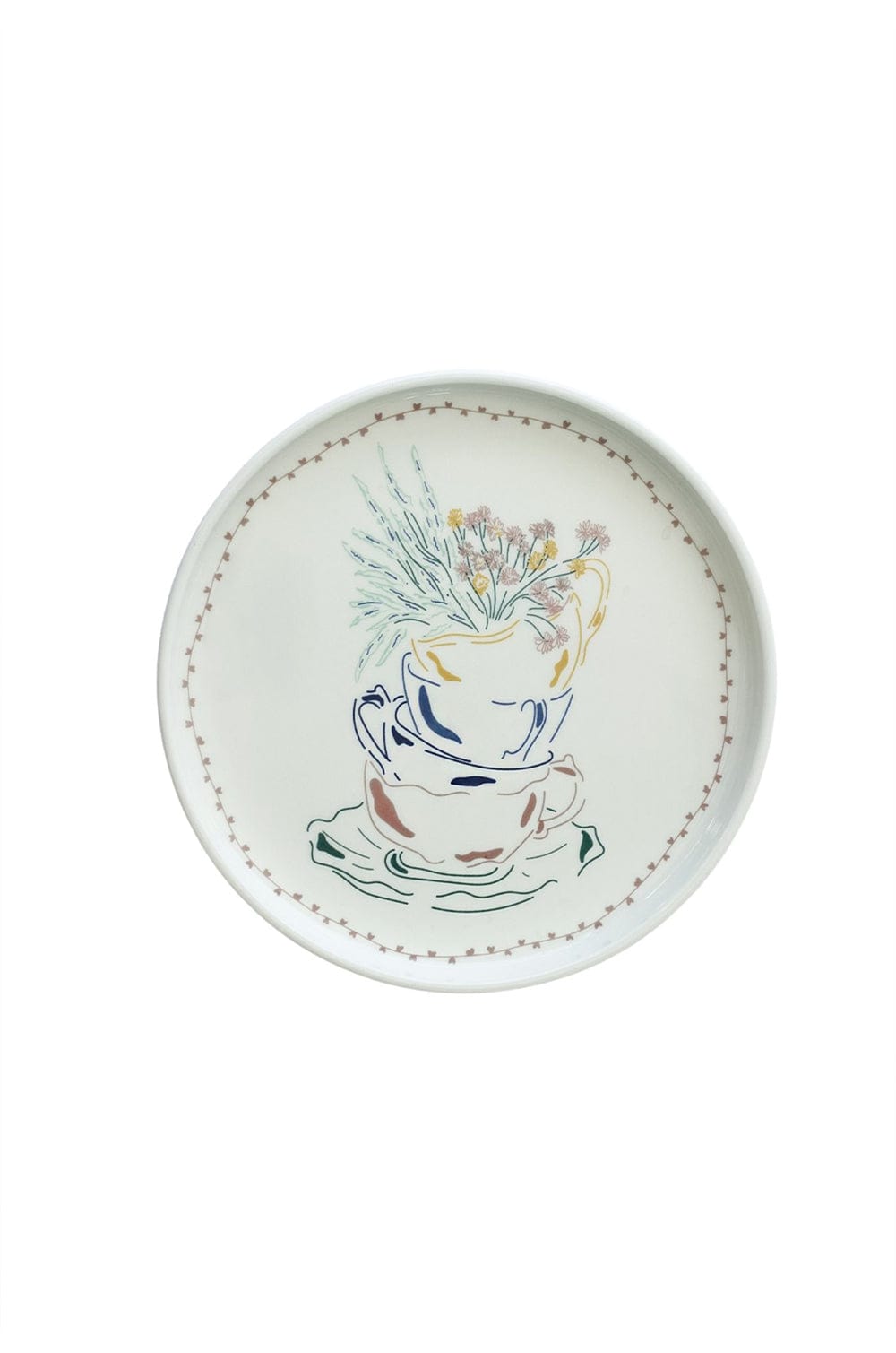 Illustration Series Wall Plate- Teacups