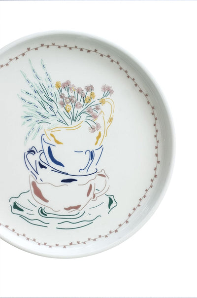 Illustration Series Wall Plate- Teacups