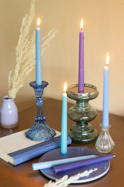 Indigo Story Ombre Tapered Candles- Set of 6