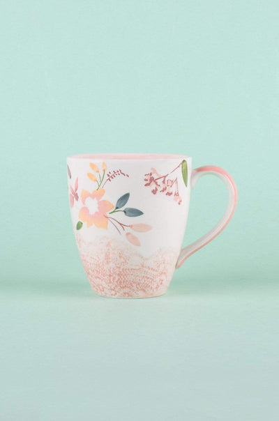Floral Lace Handpainted Mug - Set of 2
