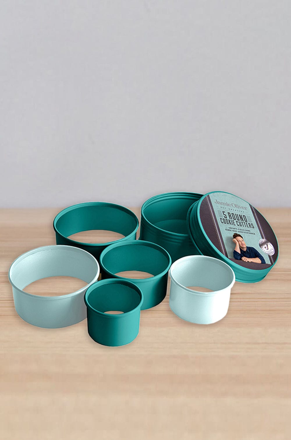 Jamie Oliver Round Cookie Cutters- Set of 5 - Atlantic Green