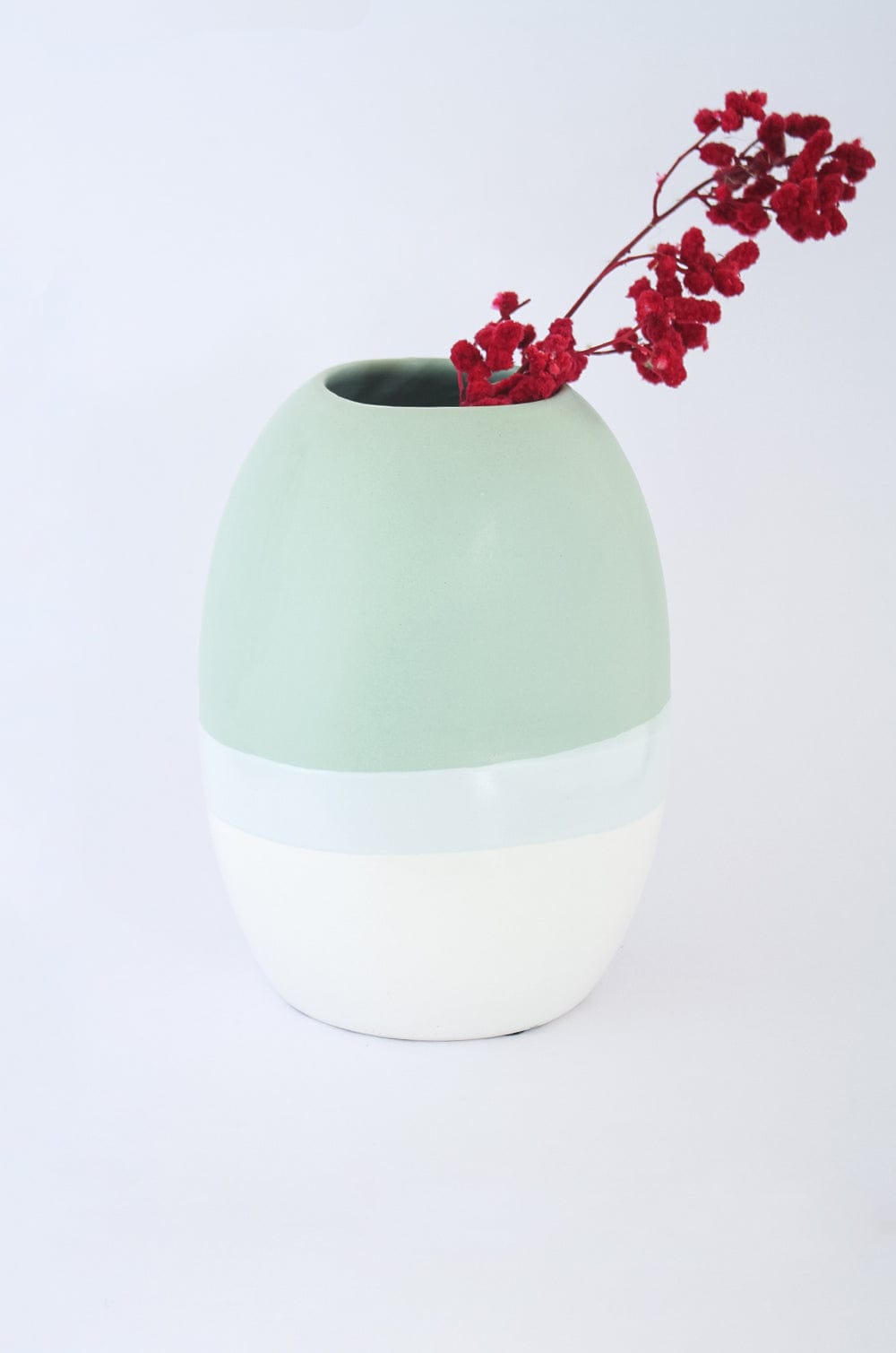 Large The Oblong Vase- Mint Green