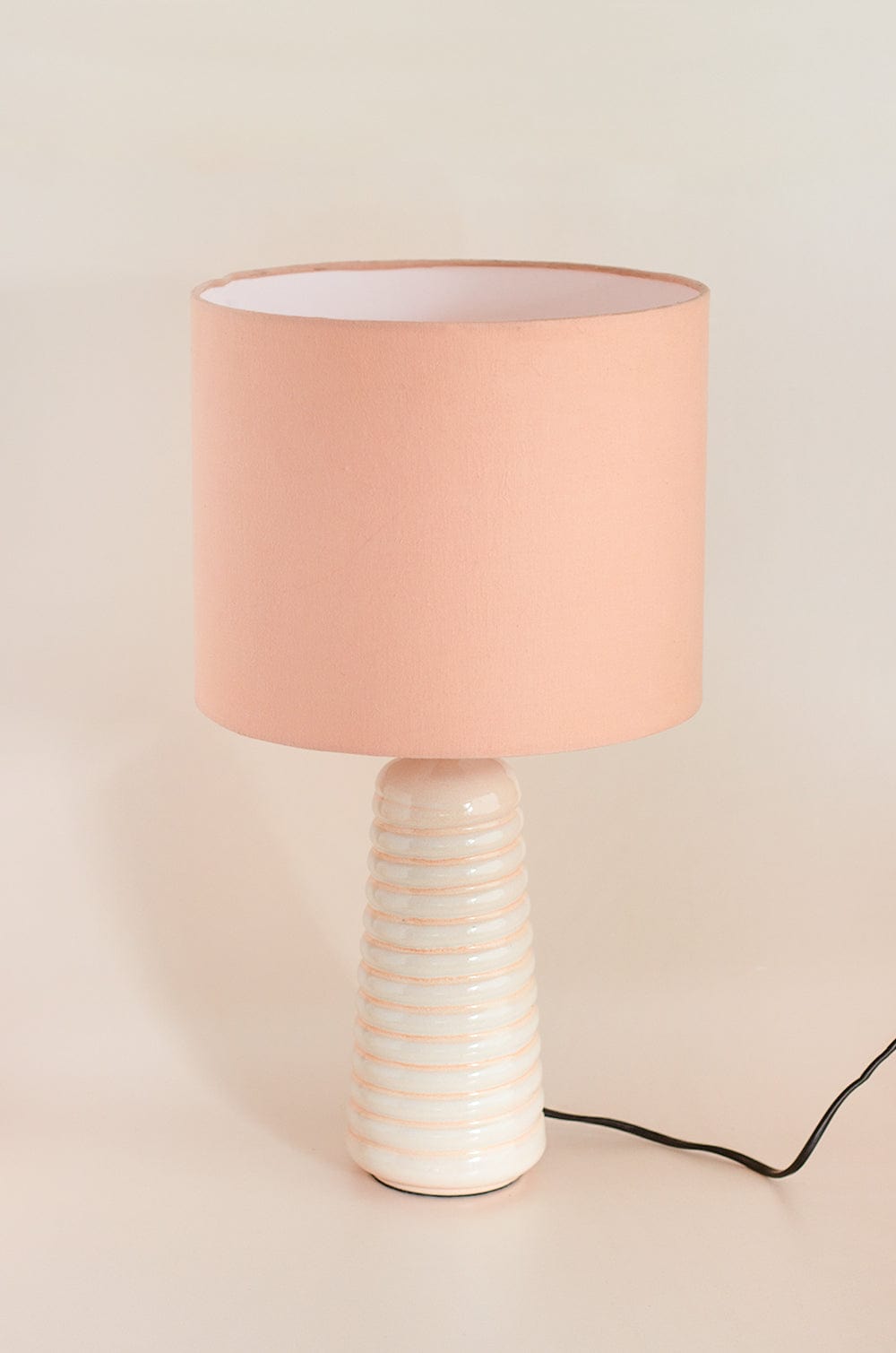 Lighting Helix Ceramic Lamp with Lampshade- Pink