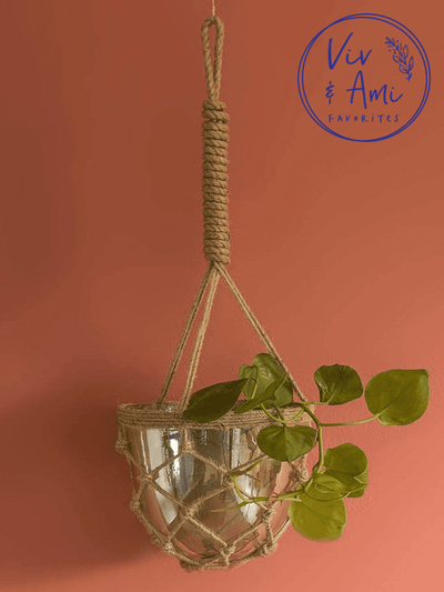 Luster Hanging Planter With Knotted Rope