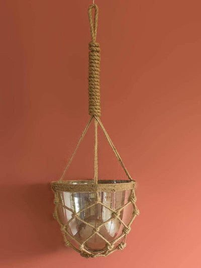 Luster Hanging Planter With Knotted Rope