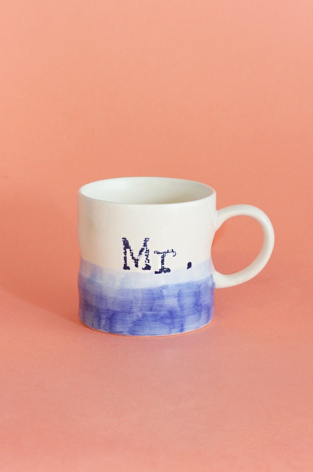 Mr. & Mrs. Handpainted Ceramic Mugs - Set of 2