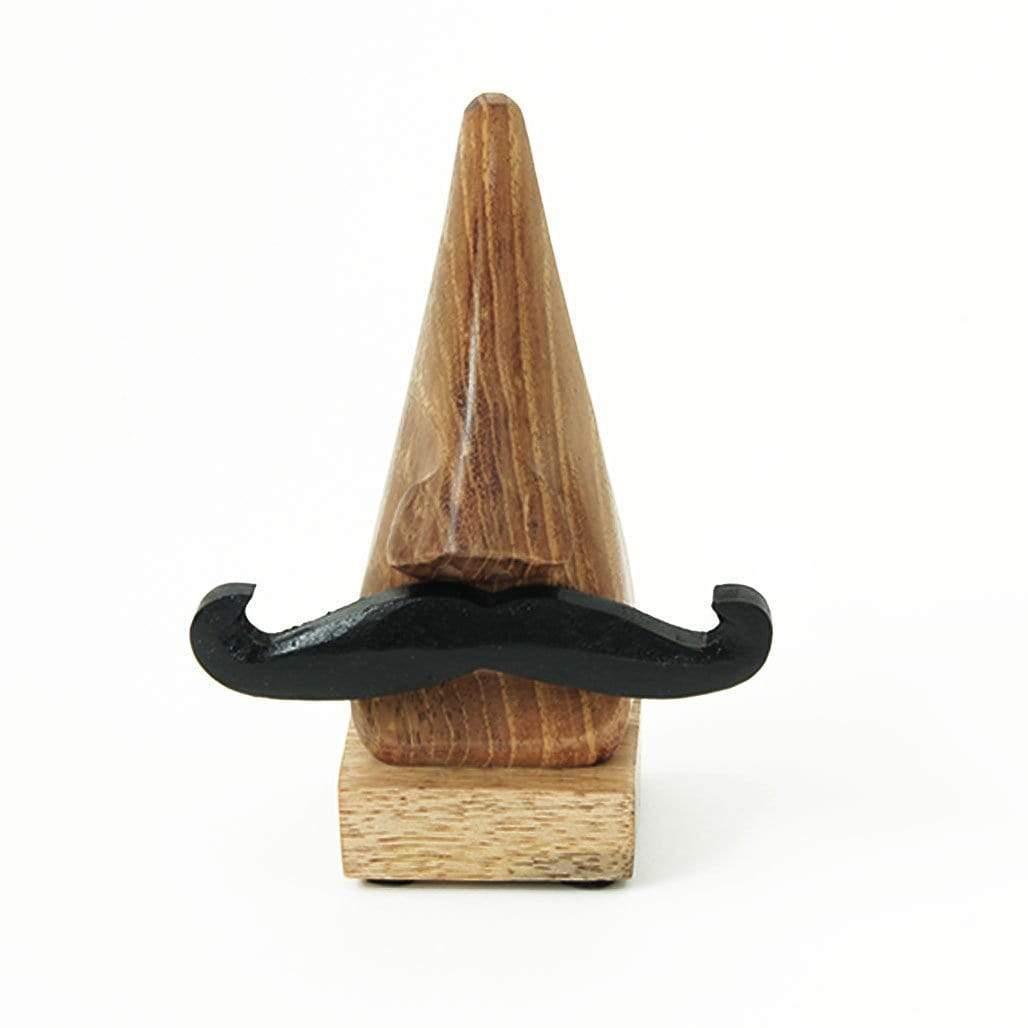 Mr. Stache Glasses HolderMaterial: Mango Wood
Dimensions: 4.75"L x 2.75"W x 6.5"H || Moustache - 12 CM

Our products are handmade, one piece at a time, and there will be variations &amp; natStache Glasses Holder