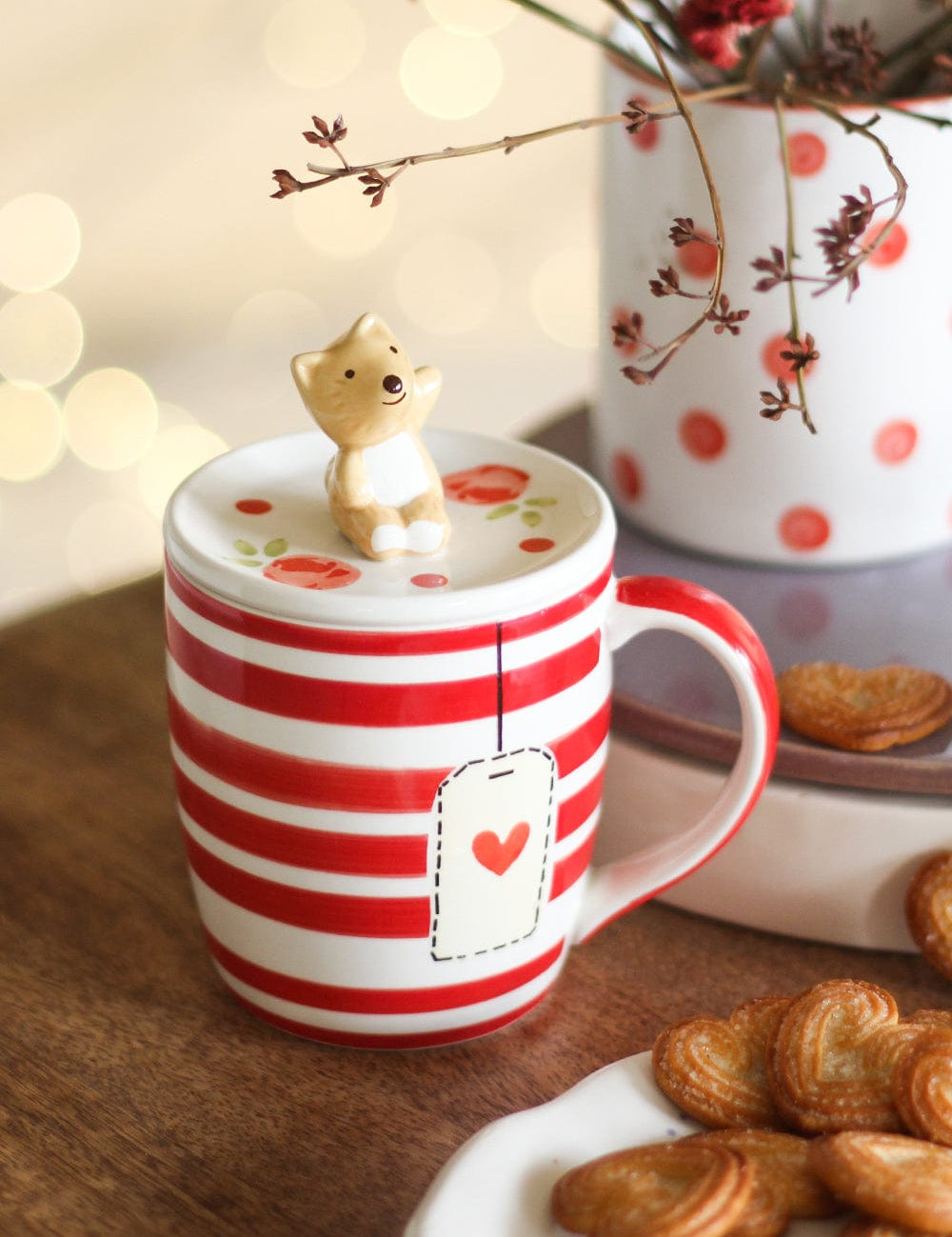 Mugs Tea Time Bunny Handpainted Mug With Lid - Tea Time Bunny Handpainted Mug With Lid - The Wishing Chair 