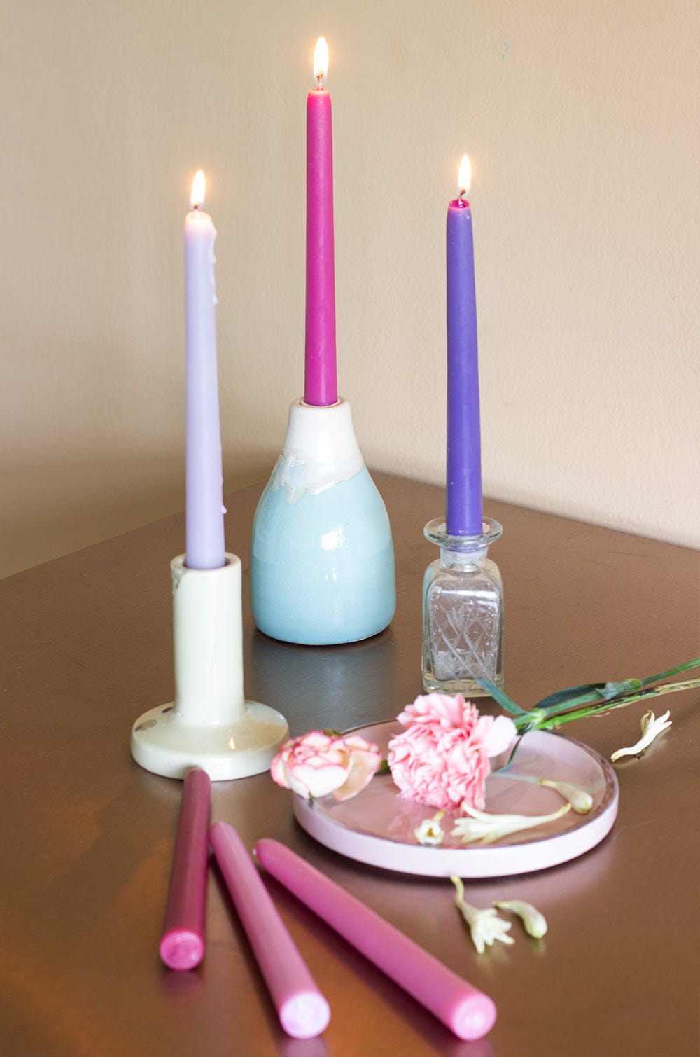 Pastel Dream Ombre Tapered Candles- Set of 6