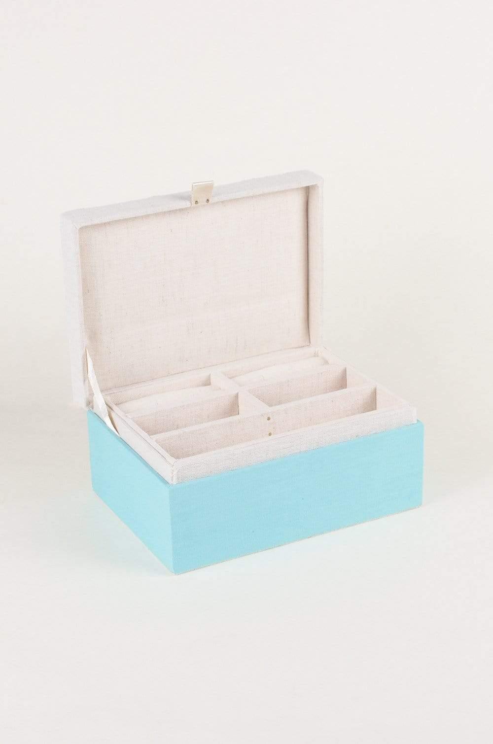 Pastel Perfection Jewellery BoxMaterial: Made of Fabric, Beads and MDF
Dimensions: 7L X 5W X 3H "Inches

Do not wash. Wipe dry. Keep away from dust and moisture, avoid dragging sharp or rough objePastel Perfection Jewellery Box