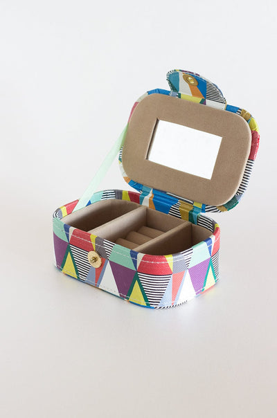 Pearlised Paper Leather Jewellery Box Medium - Kaleidoscope