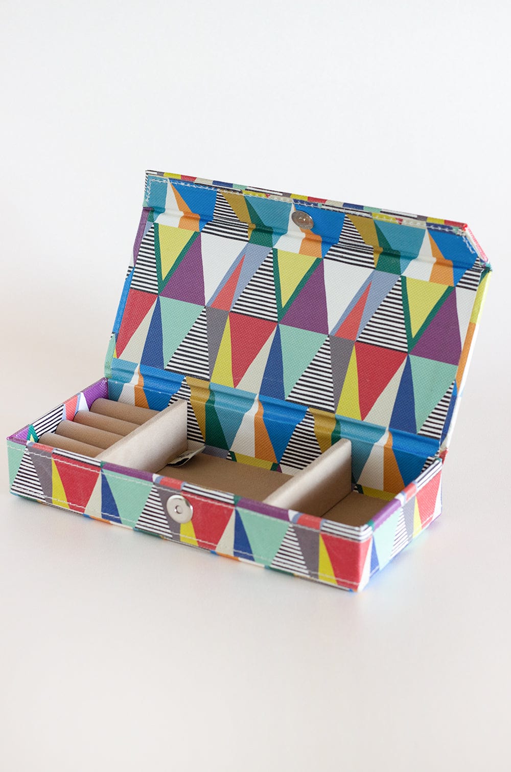 Pearlised Paper Leather Travel Jewelley Box- Kaleidoscope