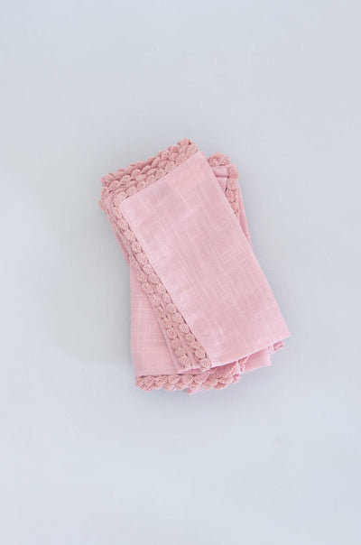 Petal Blush Hand Crochet Napkins - Set of 6