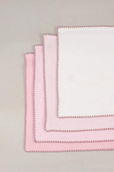 Pink Waffle Face Towel- Set of 4