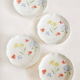  Plates Wildflower Meadow Handpainted Ceramic Plates - Set of 4 - Wildflower Meadow Handpainted Ceramic Plates - Set of 4 - The Wishing Chair 