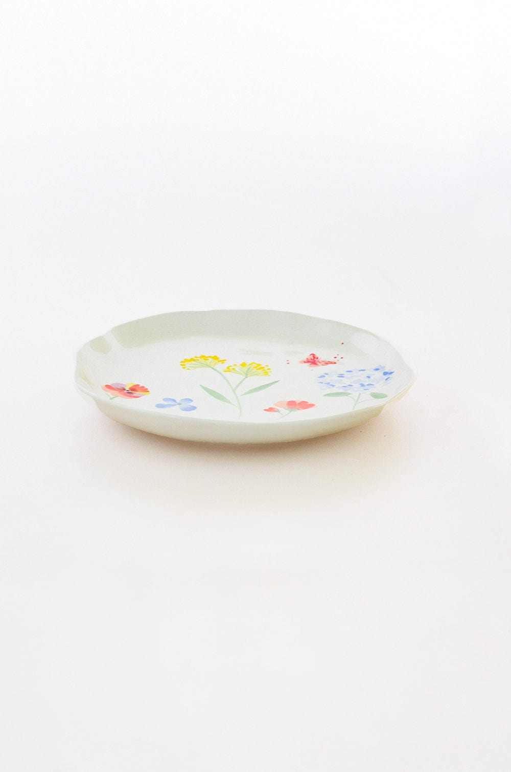 Plates Wildflower Meadow Handpainted Ceramic Plates - Set of 4