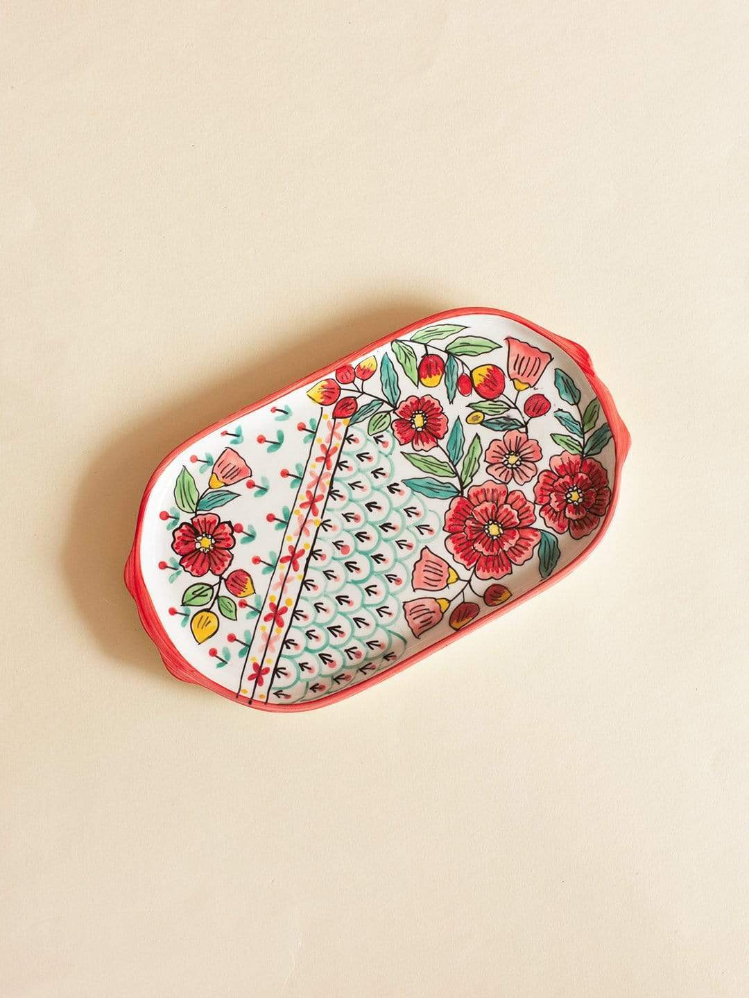Poppy Petals Handpainted Platter