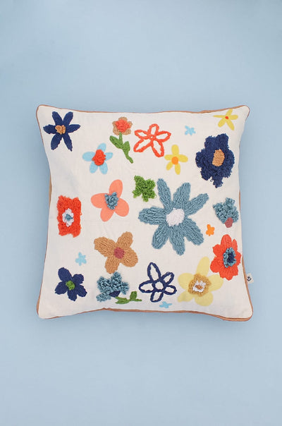 Posies Embroidered Cushion Cover