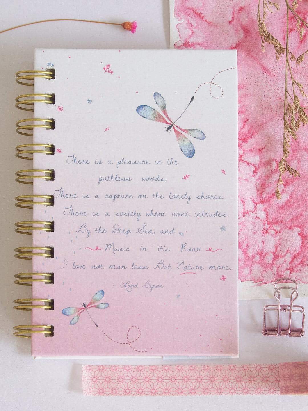 Pressed Flowers Spiral Notebook - A6