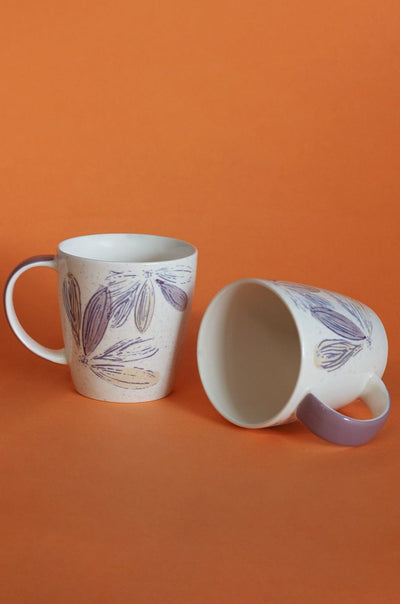 Purplicious Handpainted Ceramic Mugs - Set of 2