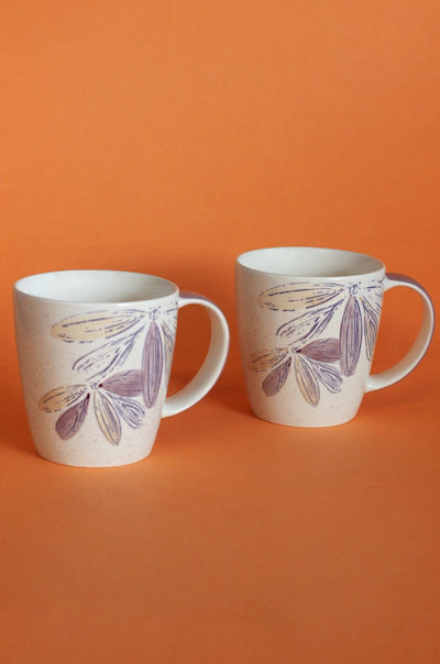 Purplicious Handpainted Ceramic Mugs - Set of 2