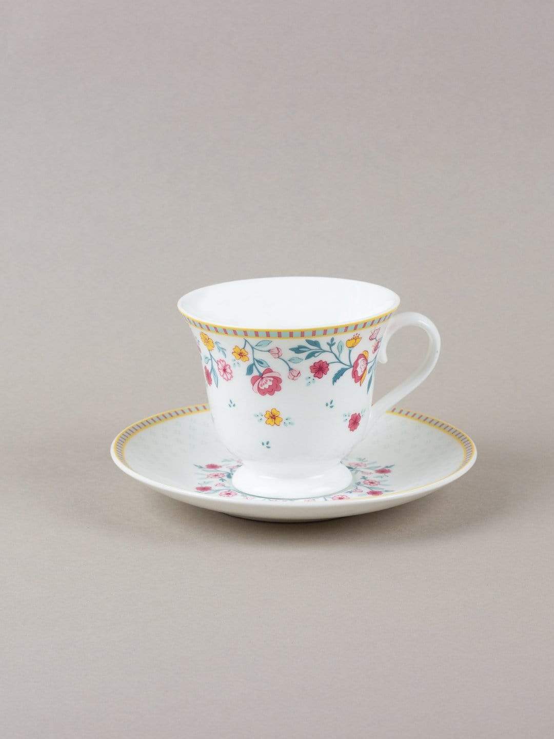Raindrops And Roses Teacup & Saucer- Set Of 6