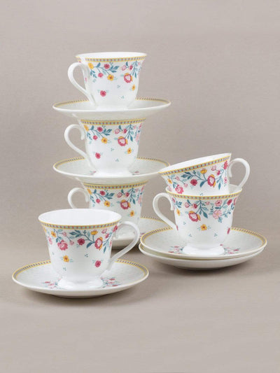 Raindrops And Roses Tea Cup & Saucer- Set Of 6