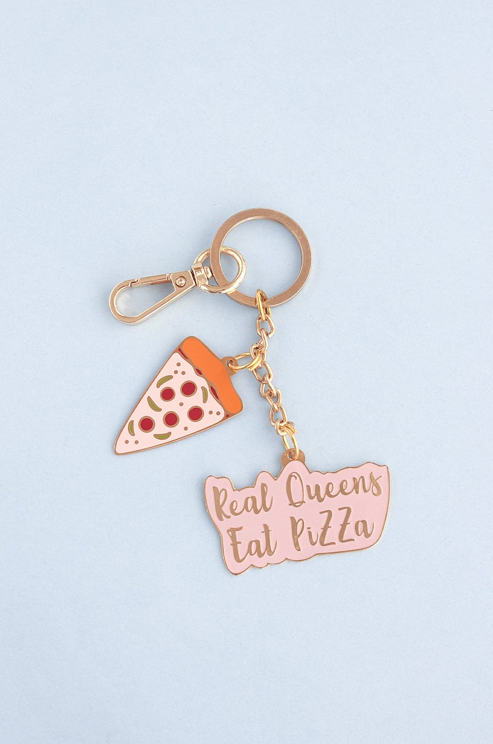 Real Queens Eat Pizza Keychain