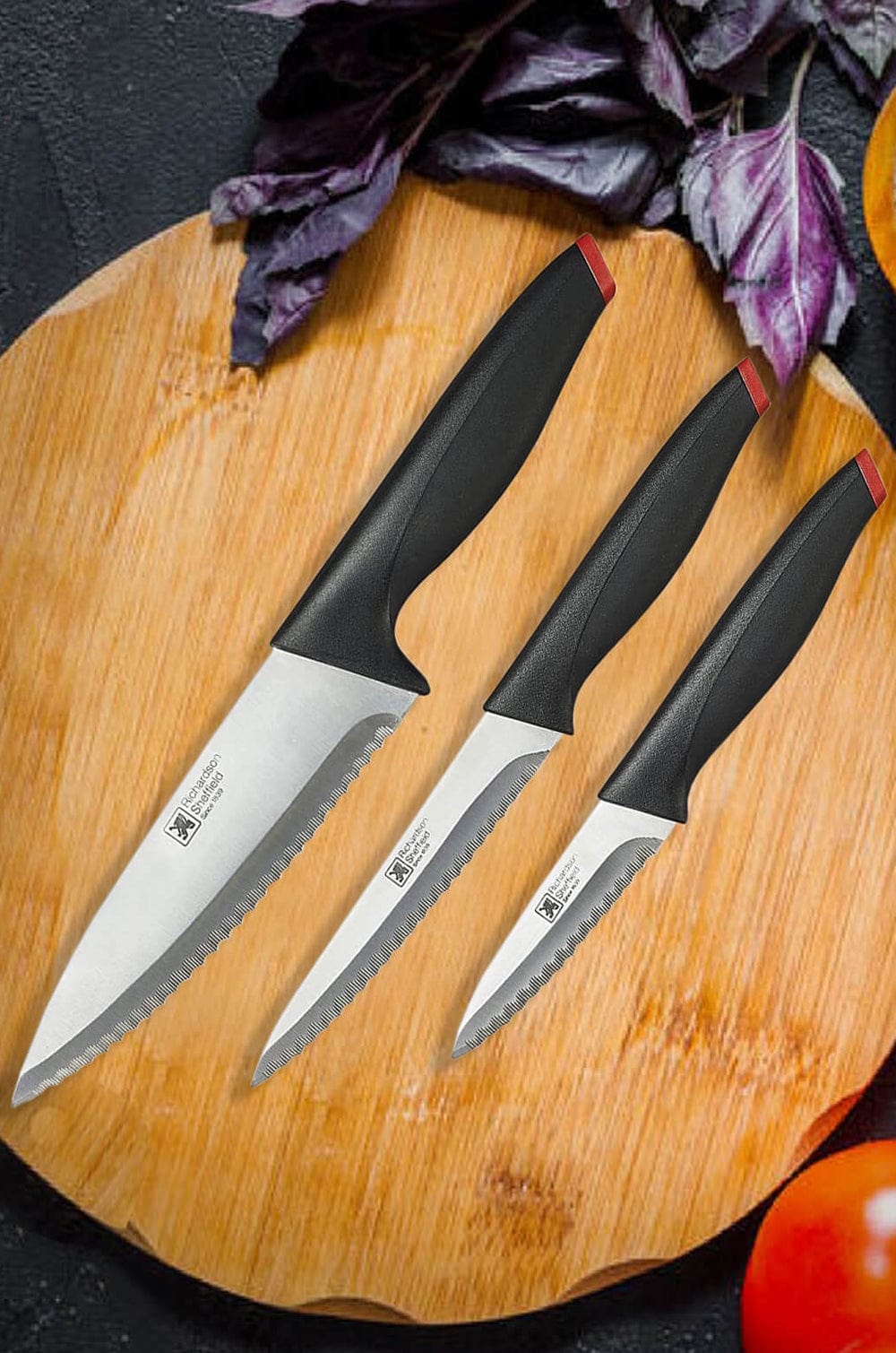 Richardson Sheffield Laser Stainless Steel Kitchen Knives- Set of 3