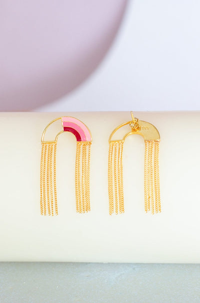 Somewhere Over The Rainbow Gold Plated Earrings