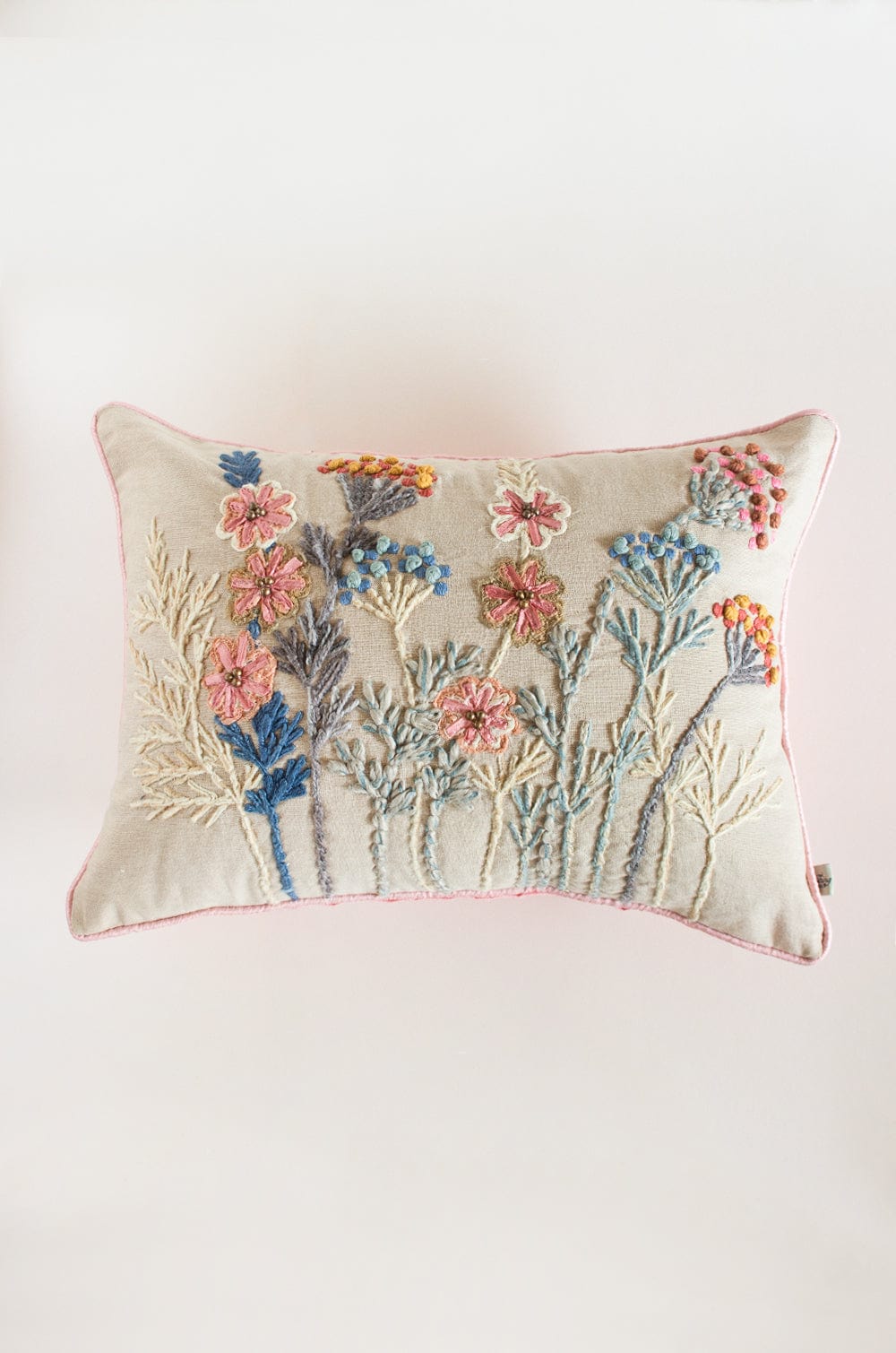 Statice Embroidered Cushion Cover