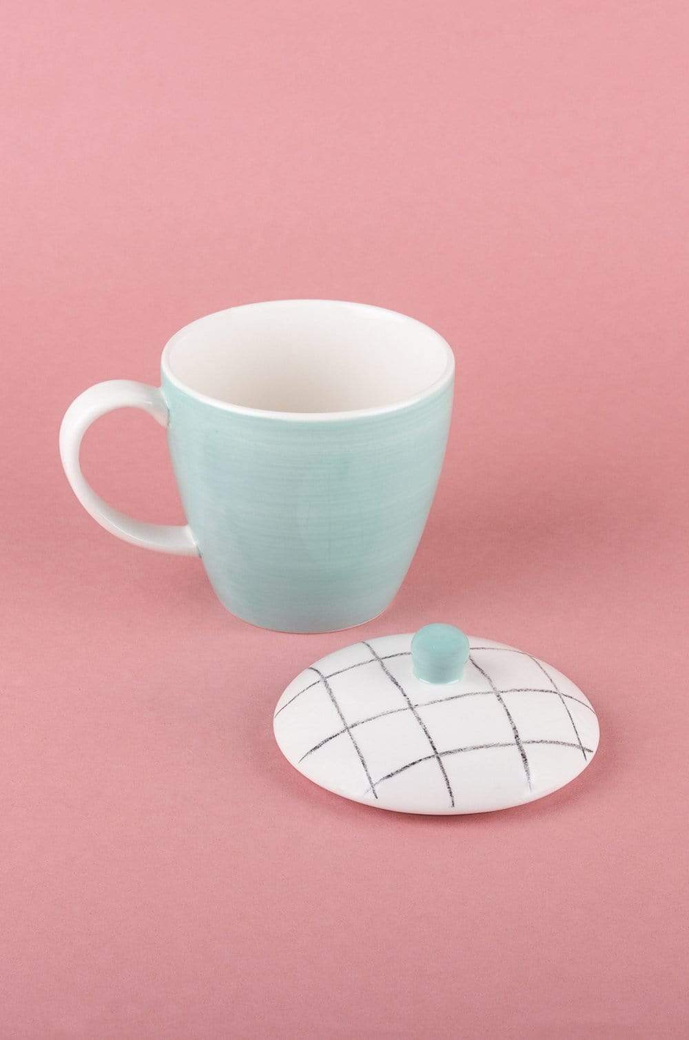 Tea Time Handpainted Mug with Lid
