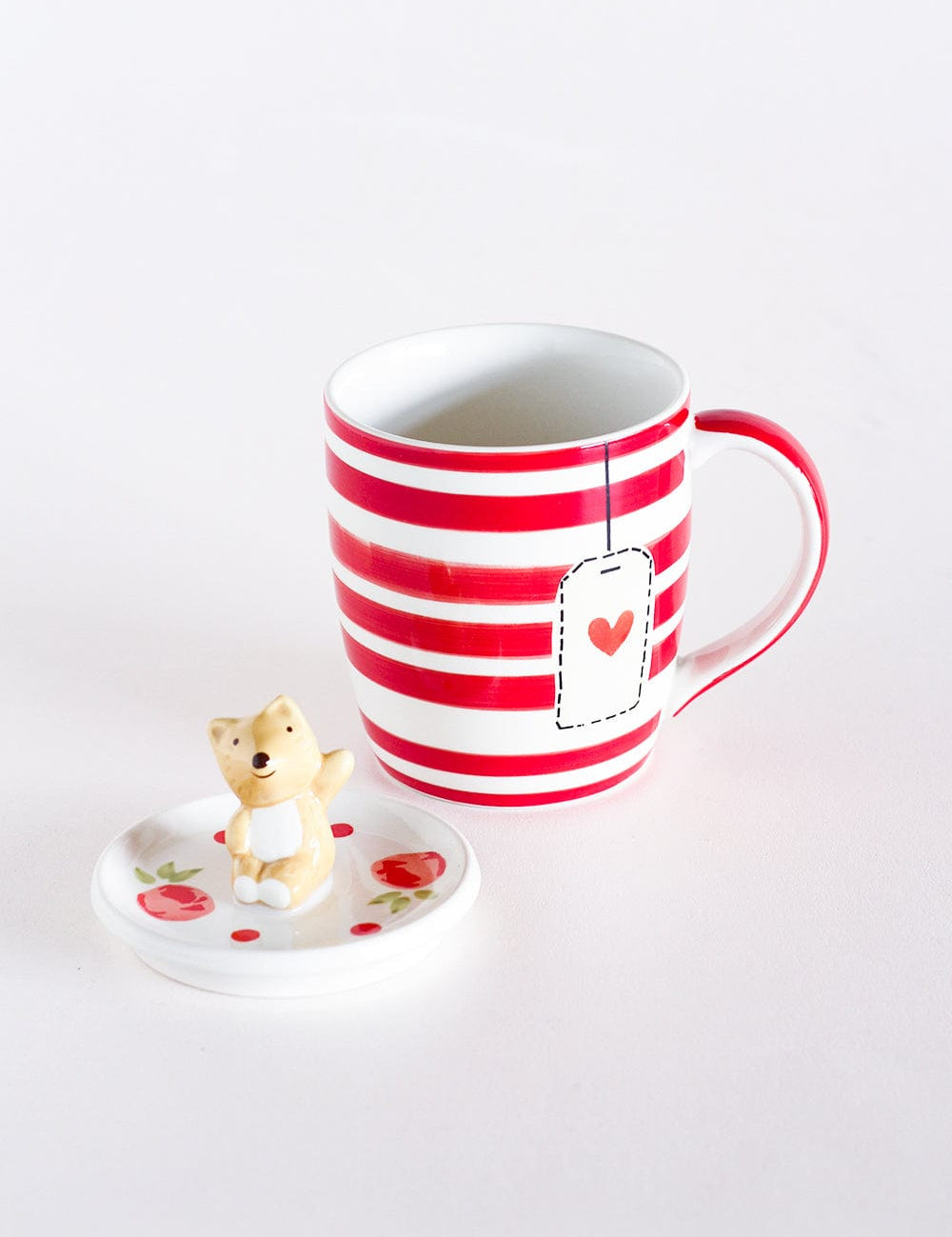  Tea Time Handpainted Mug With Lid - Tea Time Bunny Handpainted Mug With Lid - The Wishing Chair 